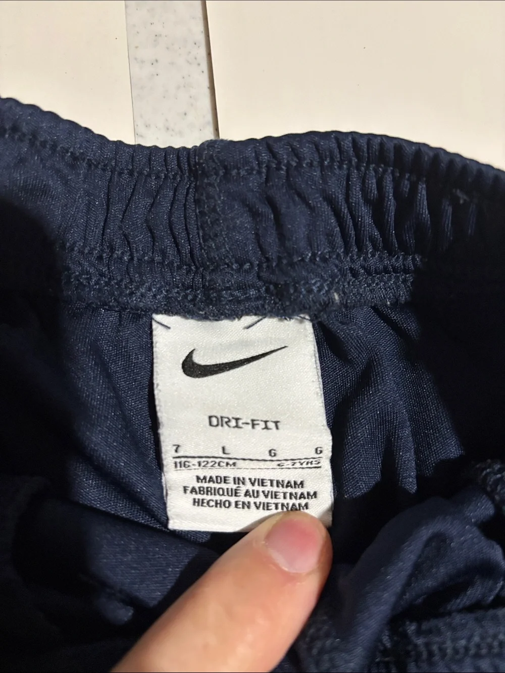Nike Navy Shorts with White Swoosh - Kids